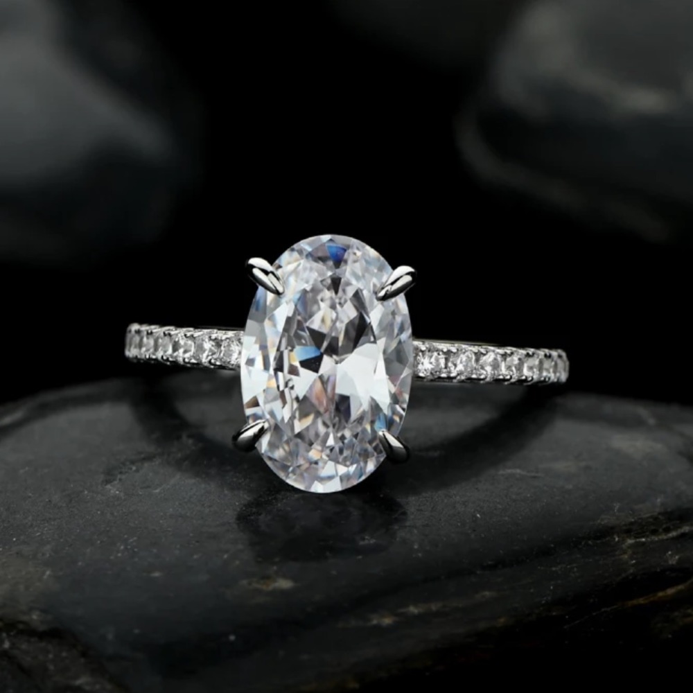 NEW💍5 CT OVAL CUT DIAMOND 925 SILVER RING, CUTE RING, SHINY RING. - Picture 5 of 6